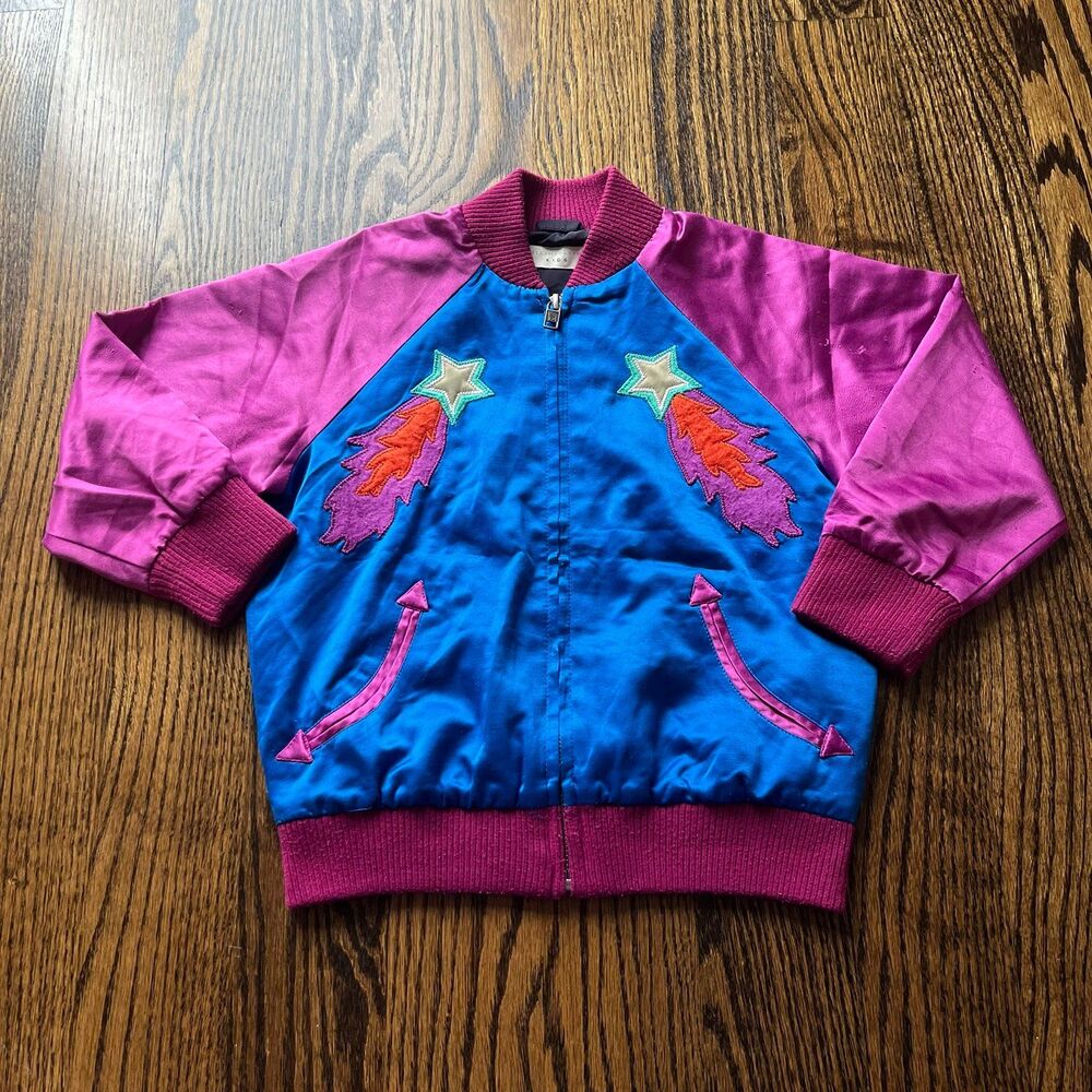 Stella McCartney Kids Space Rocket Satin Bomber Jacket (5Y)